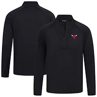 Men's Levelwear Black Chicago Bulls Volley Quarter-Zip Top