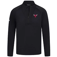 Men's Levelwear Black Chicago Bulls Volley Quarter-Zip Top