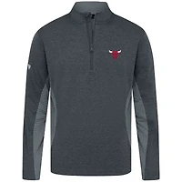 Men's Levelwear Heather Black Chicago Bulls Waffle Insignia 2.0 Quarter-Zip Top