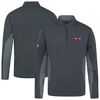 Men's Levelwear Heather Black Chicago Bulls Waffle Insignia 2.0 Quarter-Zip Top