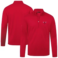 Men's Levelwear Red Chicago Bulls Heron Quarter-Zip Top