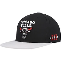 Men's Mitchell & Ness Black/Gray Chicago Bulls Core Snapback Hat