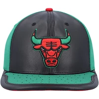 Men's Mitchell & Ness Black/Green Chicago Bulls Day One Snapback Hat