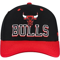 Men's Mitchell & Ness Black/Red Chicago Bulls Backside Script 2-Tone Pro Crown Adjustable Hat