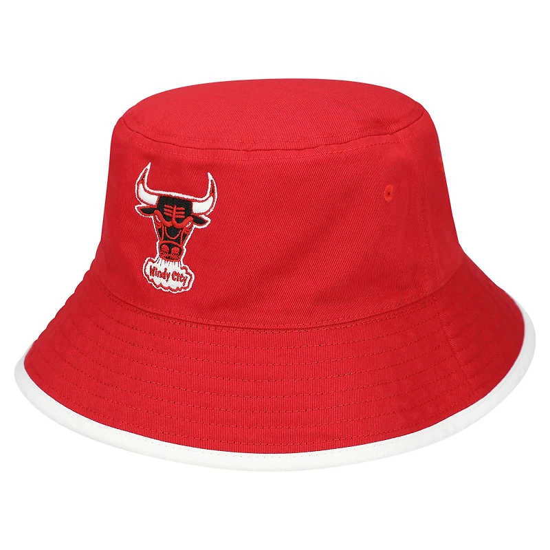 Men's Mitchell & Ness Black/Red Chicago Bulls Flip It Reversible Bucket Hat