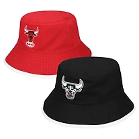 Men's Mitchell & Ness Black/Red Chicago Bulls Flip It Reversible Bucket Hat