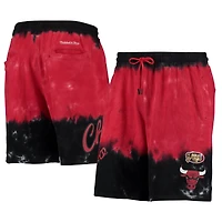 Short Mitchell & Ness noir/rouge Chicago Bulls Hardwood Classics Terry Tie-Dye pour hommes