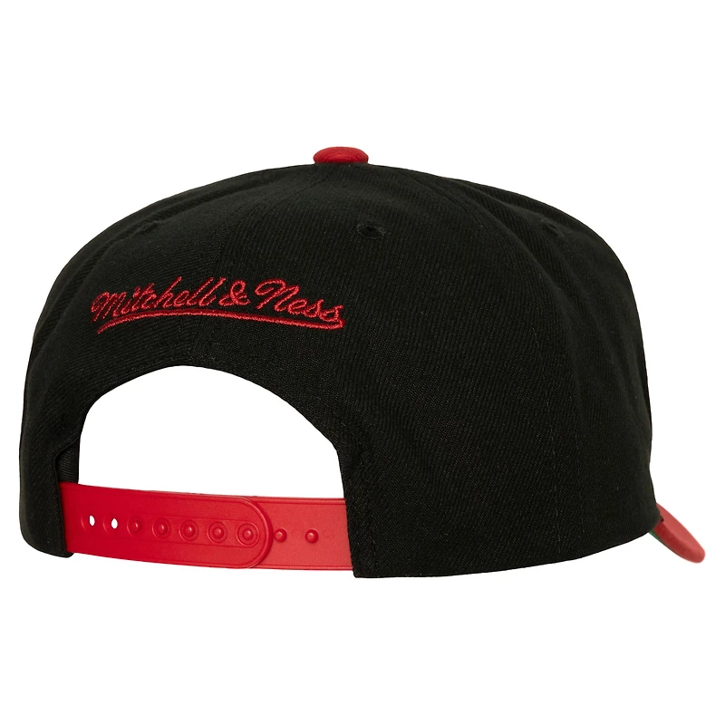 Casquette Snapback Mitchell & Ness noir/rouge Chicago Bulls Soul XL Logo Pro Crown pour hommes
