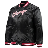 Men's Mitchell & Ness Chicago Bulls Big Tall Hardwood Classics Raglan Satin Full-Snap Jacket