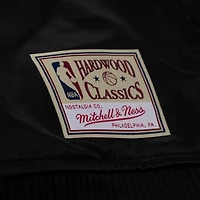 Veste bomber zippée Mitchell & Ness Chicago Bulls noire en satin chromé pour homme