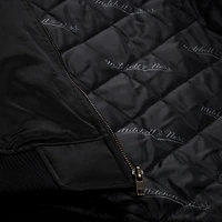 Men's Mitchell & Ness Black Chicago Bulls Chrome Satin Bomber Full-Zip Jacket
