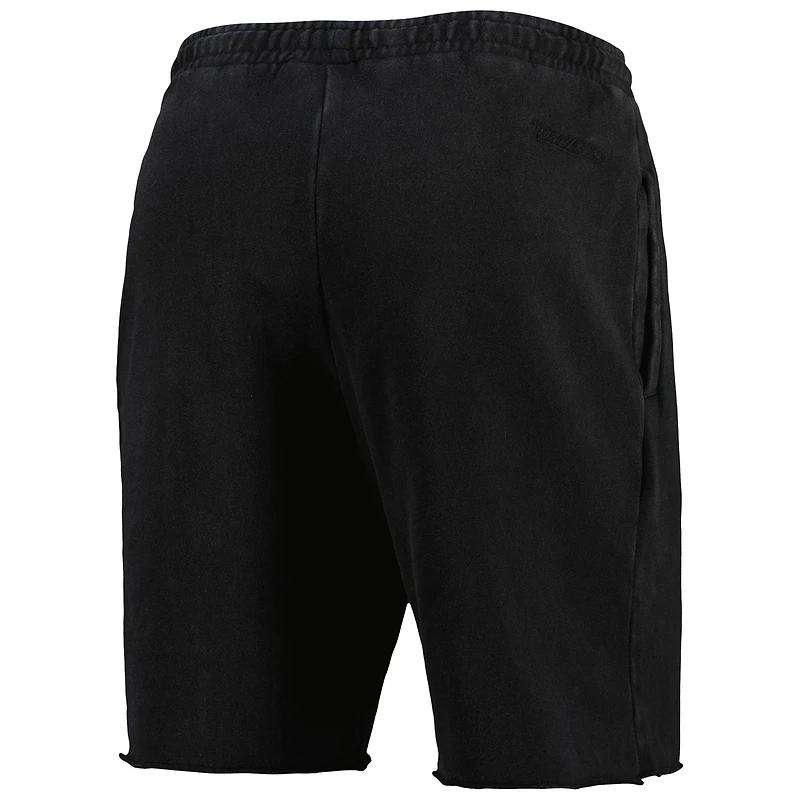 Men's Mitchell & Ness Black Chicago Bulls French Terry Tonal Fleece Shorts