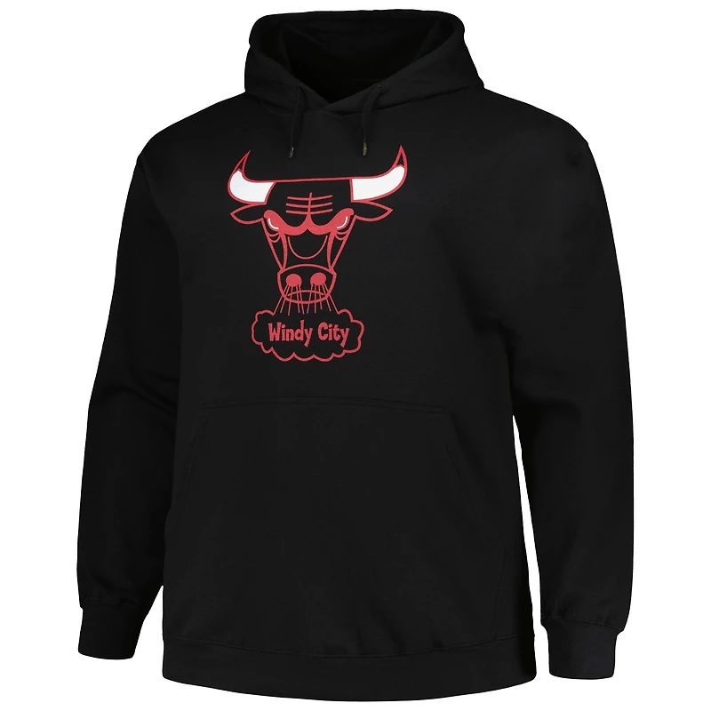 Sweat à capuche noir Mitchell & Ness Chicago Bulls Hardwood Classics Big Tall pour hommes
