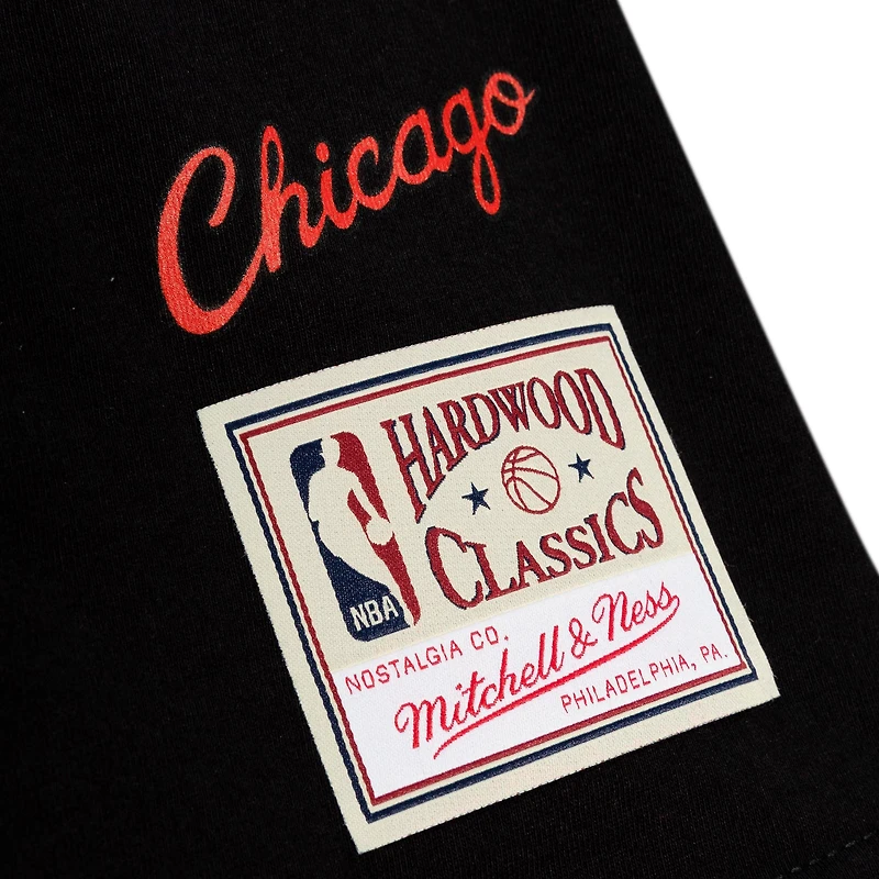 Men's Mitchell & Ness Black Chicago Bulls Hardwood Classics Slap Sticker - T-Shirt