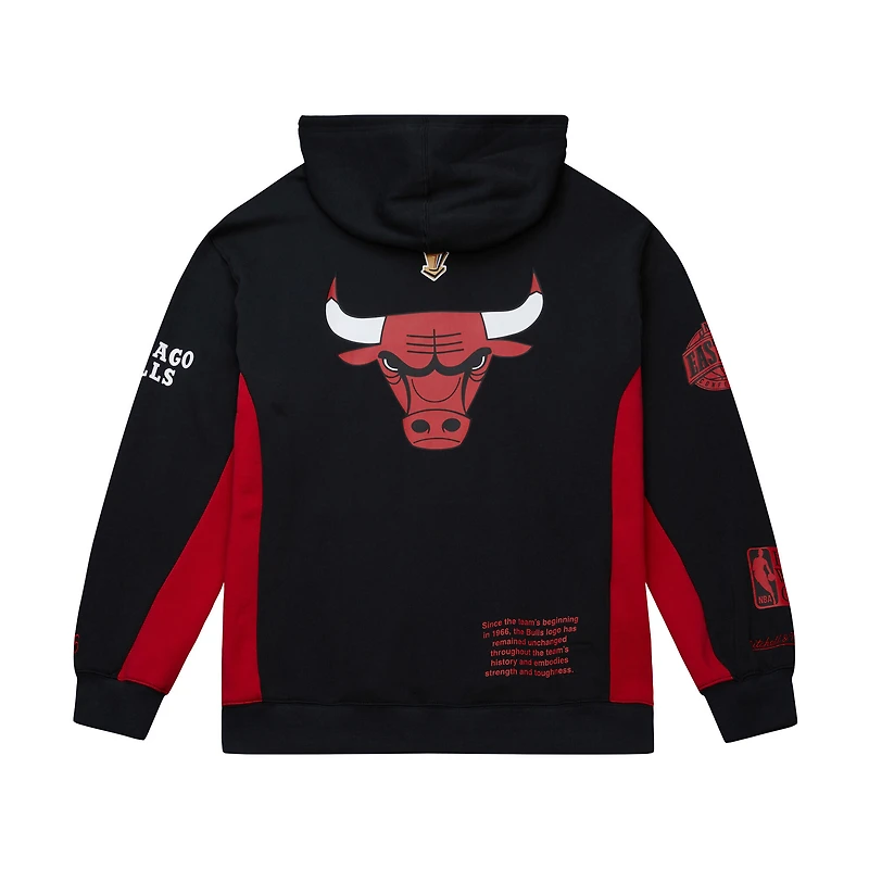 Sweat à capuche en polaire noir Mitchell & Ness Chicago Bulls Hardwood Classics Team Origins pour homme