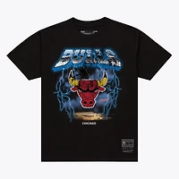 Men's Mitchell & Ness  Black Chicago Bulls Lightning T-Shirt