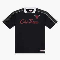 Men's Mitchell & Ness  Black Chicago Bulls Polo Jersey