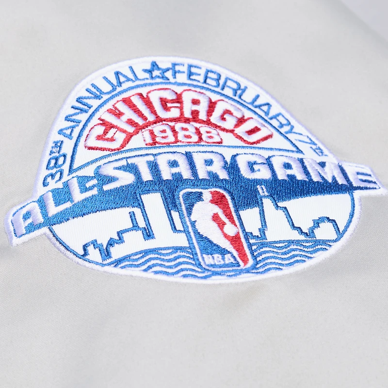Men's Mitchell & Ness  Blue/Silver Chicago Bulls Thunderstorm Lightweight Satin Full-Snap Jacket