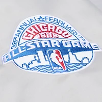Men's Mitchell & Ness  Blue/Silver Chicago Bulls Thunderstorm Lightweight Satin Full-Snap Jacket