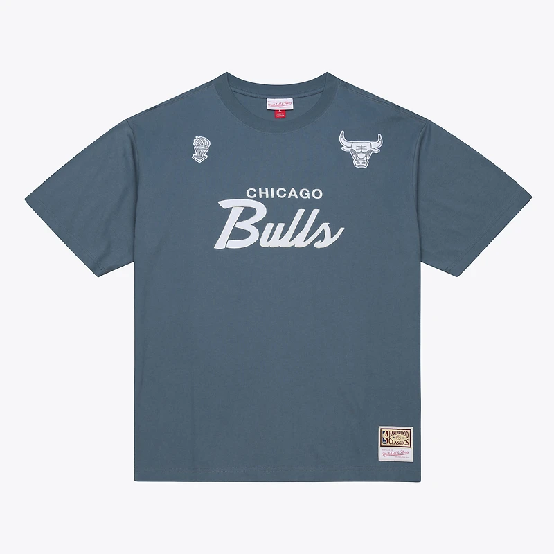 T-shirt Mitchell & Ness bleu Chicago Bulls Thunderstorm pour homme