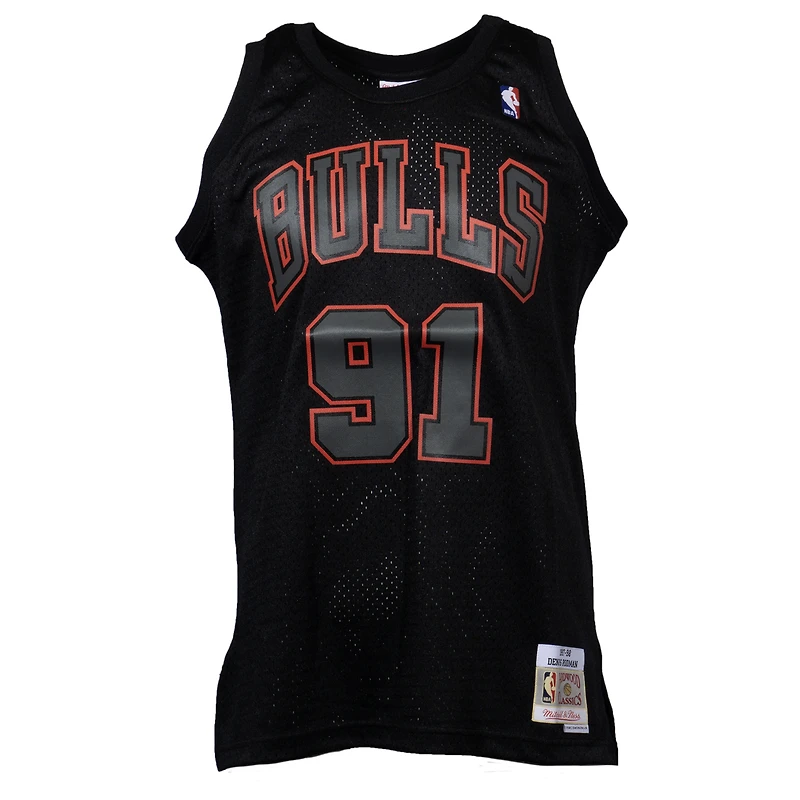 Maillot Chicago Bulls Hardwood Classics Swingman Mitchell & Ness pour homme Dennis Rodman noir