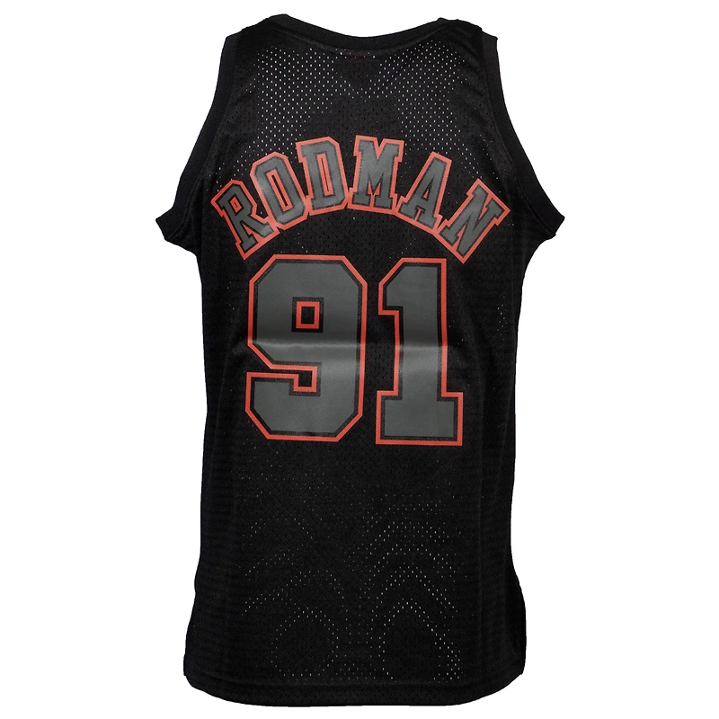 Maillot Chicago Bulls Hardwood Classics Swingman Mitchell & Ness pour homme Dennis Rodman noir