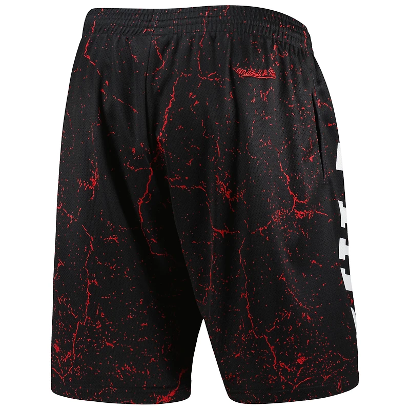 Men's Mitchell & Ness Dennis Rodman Black Chicago Bulls Hardwood Classics Player Burst Shorts