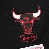 Men's Mitchell & Ness Dennis Rodman Black Chicago Bulls Mesh Name Number Short Sleeve Hoodie