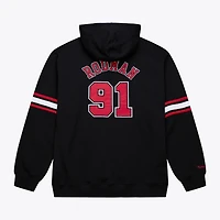 Sweat à capuche noir Mitchell & Ness Dennis Rodman Chicago Bulls pour homme