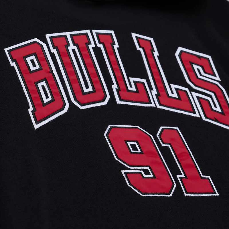 Sweat à capuche noir Mitchell & Ness Dennis Rodman Chicago Bulls pour homme
