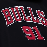 Sweat à capuche noir Mitchell & Ness Dennis Rodman Chicago Bulls pour homme