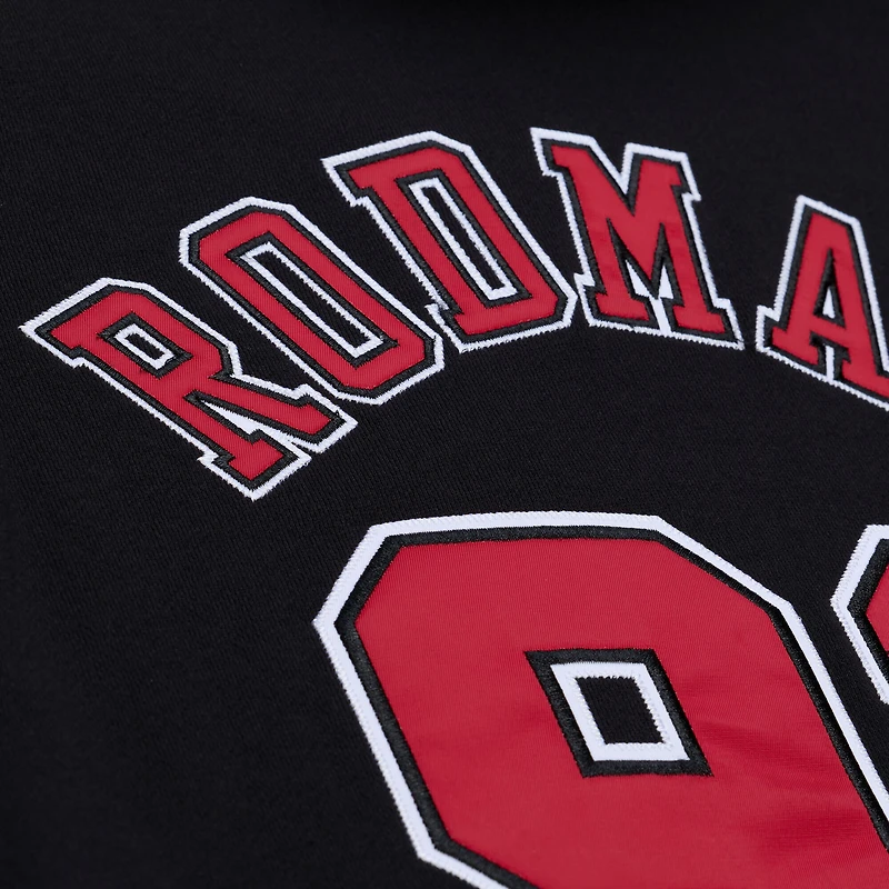 Men's Mitchell & Ness Dennis Rodman Black Chicago Bulls Name Number Hoodie