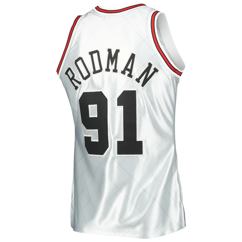 Mitchell & Ness Dennis Rodman Platine Chicago Bulls 1997/98 Hardwood Classics 75e Anniversaire Swingman Maillot Homme