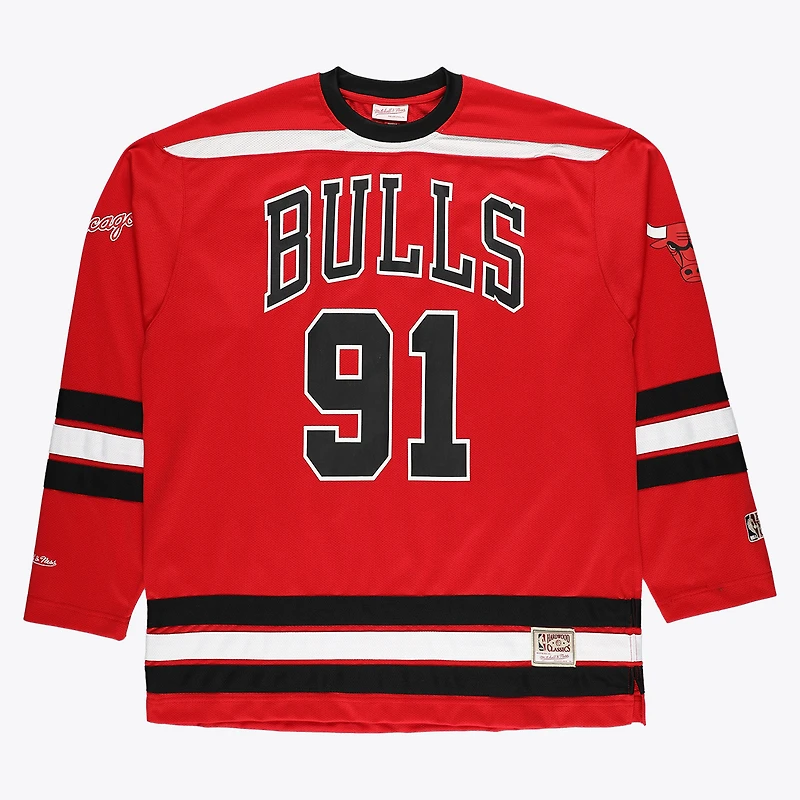 Men's Mitchell & Ness Dennis Rodman Red Chicago Bulls Big Tall NBA Hockey Jersey