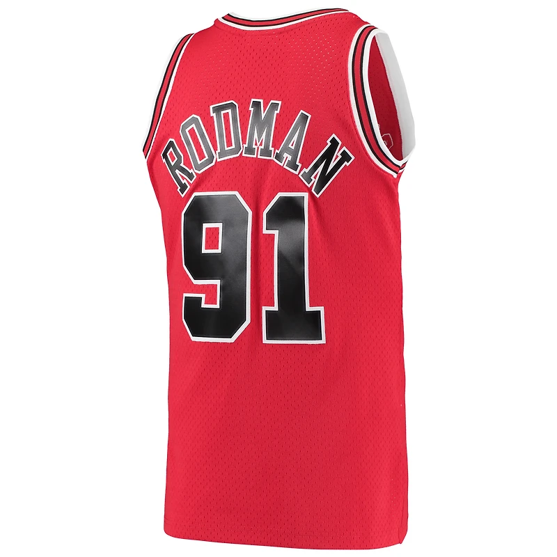 Maillot Swingman Mitchell & Ness Dennis Rodman Chicago Bulls Hardwood Classics rouge pour homme