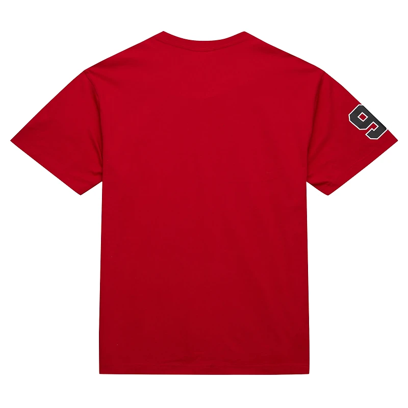 T-shirt surnom Premium Mitchell & Ness Dennis Rodman rouge Chicago Bulls pour hommes