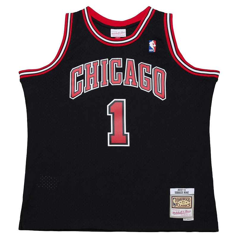 Maillot Swingman noir Mitchell & Ness Derrick Rose Chicago Bulls 11 pour homme, grandes tailles