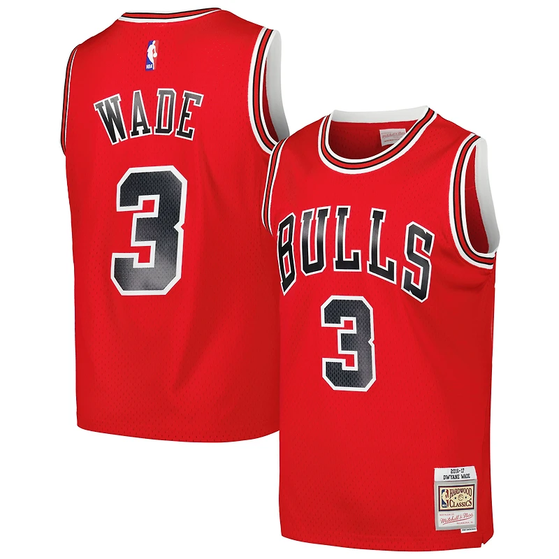 Maillot Swingman Mitchell & Ness Dwyane Wade rouge Chicago Bulls 2016/17 Hardwood Classics pour hommes