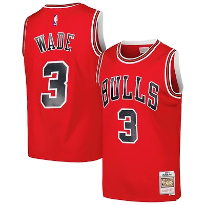 Maillot Swingman Mitchell & Ness Dwyane Wade rouge Chicago Bulls 2016/17 Hardwood Classics pour hommes