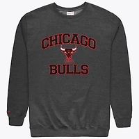Sweat-shirt à col rond Mitchell & Ness Heather Charcoal Chicago Bulls Hardwood Classics pour homme, grandes tailles
