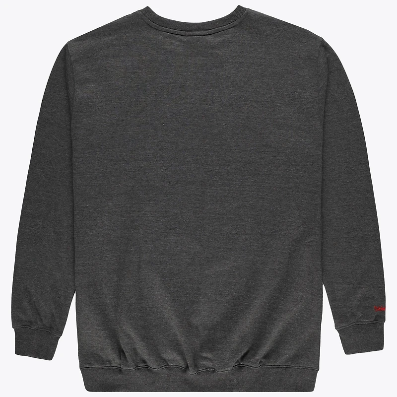 Men's Mitchell & Ness Heather Charcoal Chicago Bulls Hardwood Classics Big Tall Crewneck Sweatshirt