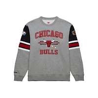 Sweat-shirt à capuche All Over 4.0 Chicago Bulls gris chiné Mitchell & Ness pour homme