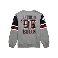 Sweat-shirt à capuche All Over 4.0 Chicago Bulls gris chiné Mitchell & Ness pour homme