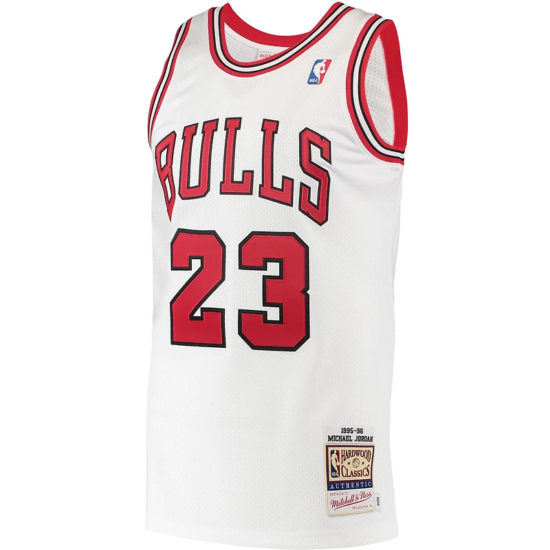 Maillot Chicago Bulls 1995 Hardwood Classics Mitchell & Ness pour Homme Michael Jordan Blanc Authentique