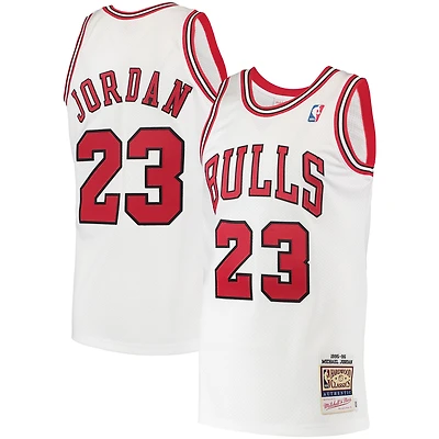 Maillot Chicago Bulls 1995 Hardwood Classics Mitchell & Ness pour Homme Michael Jordan Blanc Authentique