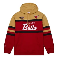 Men's Mitchell & Ness Red/Gold Chicago Bulls Head Coach Pullover Hoodie
