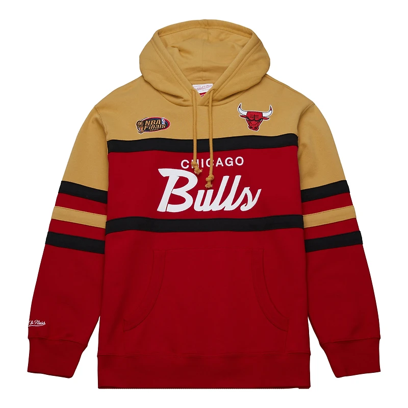 Men's Mitchell & Ness Red/Gold Chicago Bulls Head Coach Pullover Hoodie