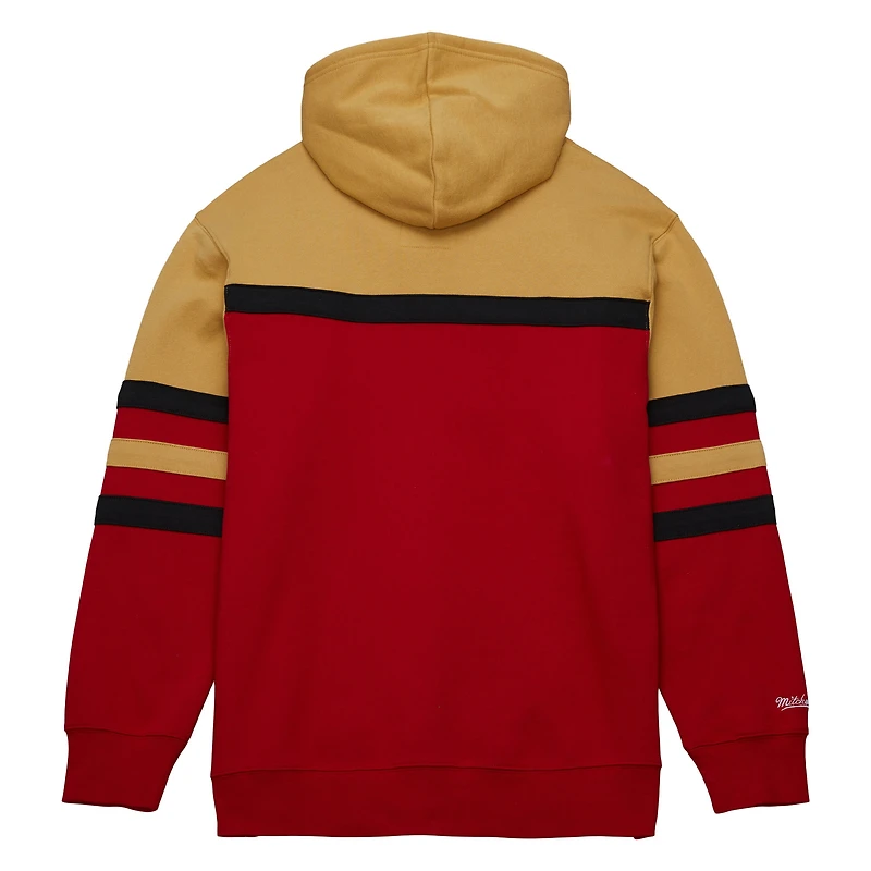 Men's Mitchell & Ness Red/Gold Chicago Bulls Head Coach Pullover Hoodie