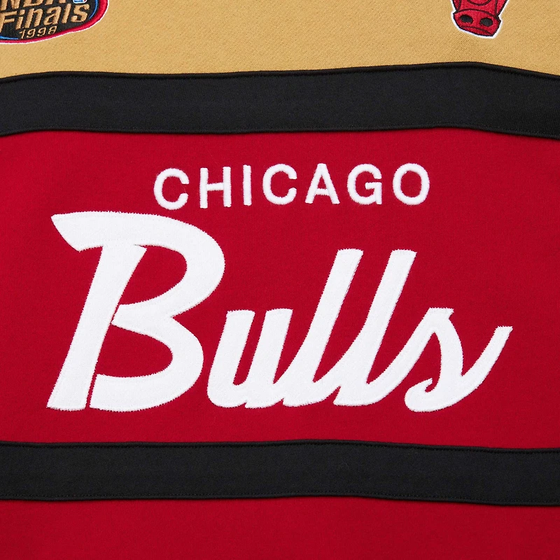 Men's Mitchell & Ness Red/Gold Chicago Bulls Head Coach Pullover Hoodie