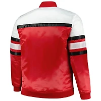 Men's Mitchell & Ness Red/White Chicago Bulls Big Tall Heavyweight Full-Snap Satin Jacket